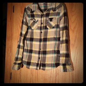 Yellow, blue, and grey flannel